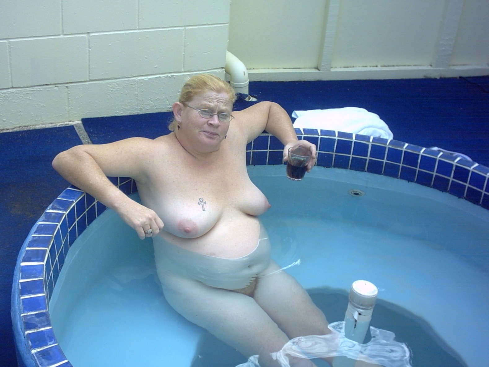 redhead in hot tub
